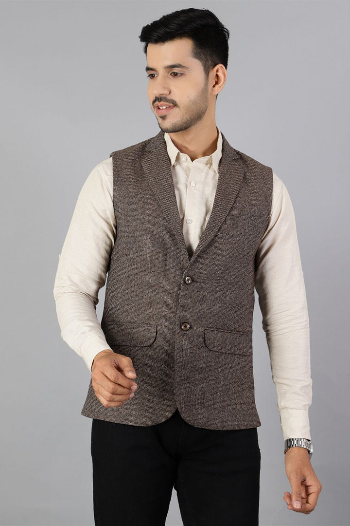 Tweed Brown Modi Nehru Jacket