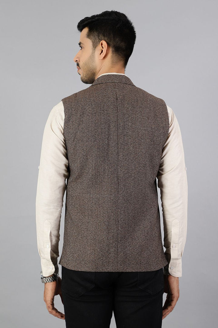 Tweed Brown Modi Nehru Jacket