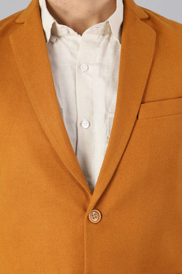Tweed Wool Orange Modi Nehru Jacket