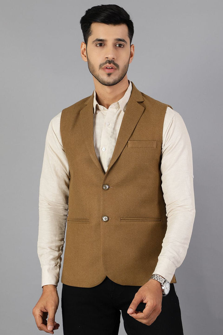 Tweed Wool Brown Modi Nehru Jacket