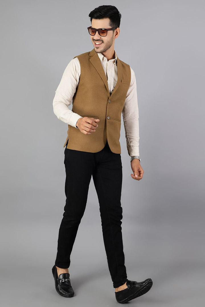 Tweed Wool Brown Modi Nehru Jacket