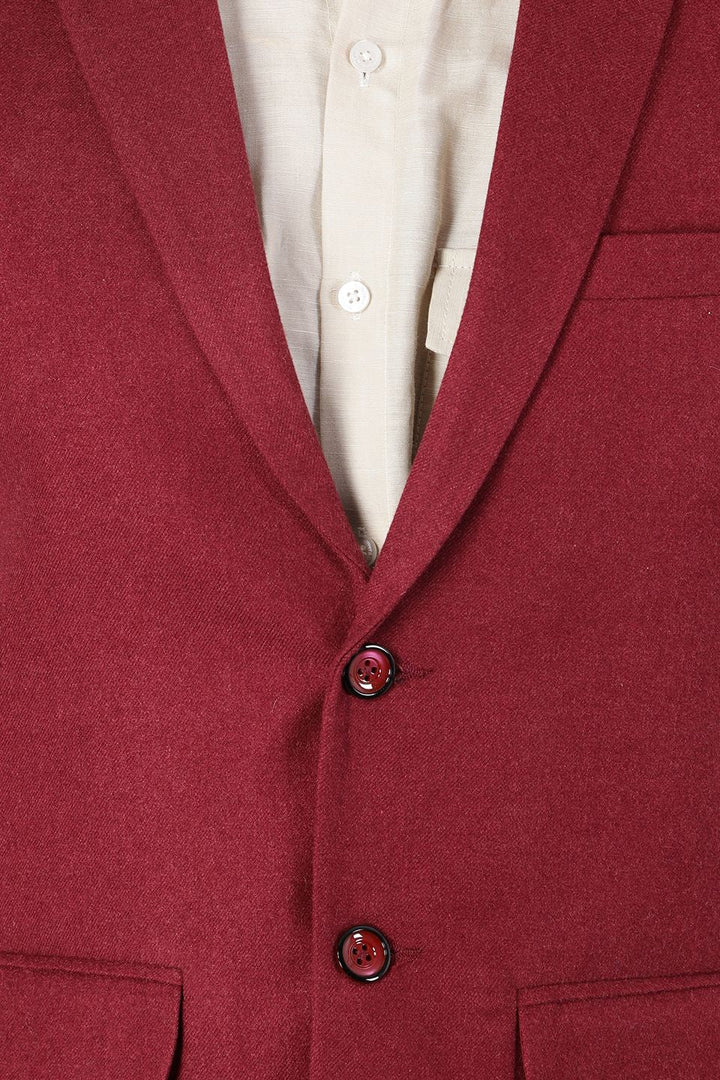 Tweed Wool Red Modi Nehru Jacket