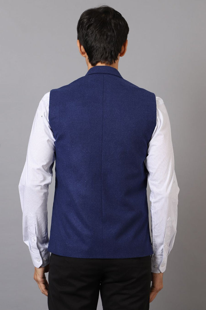 Tweed Wool Blue Modi Nehru Jacket