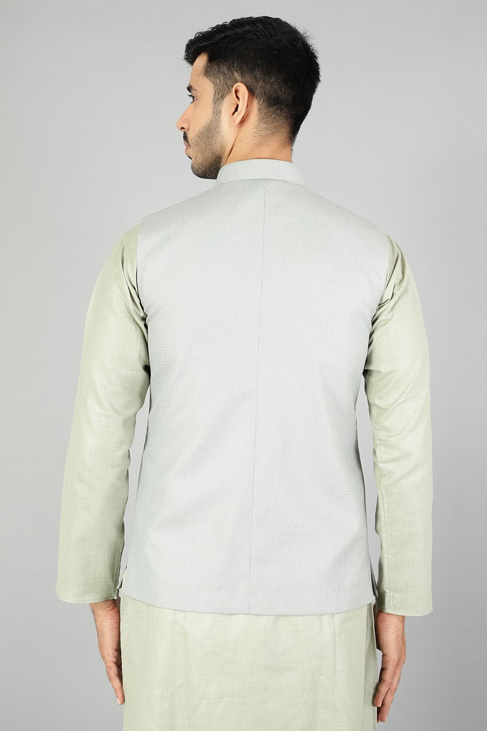 Polyester Cotton Plain Grey Modi Nehru Jacket