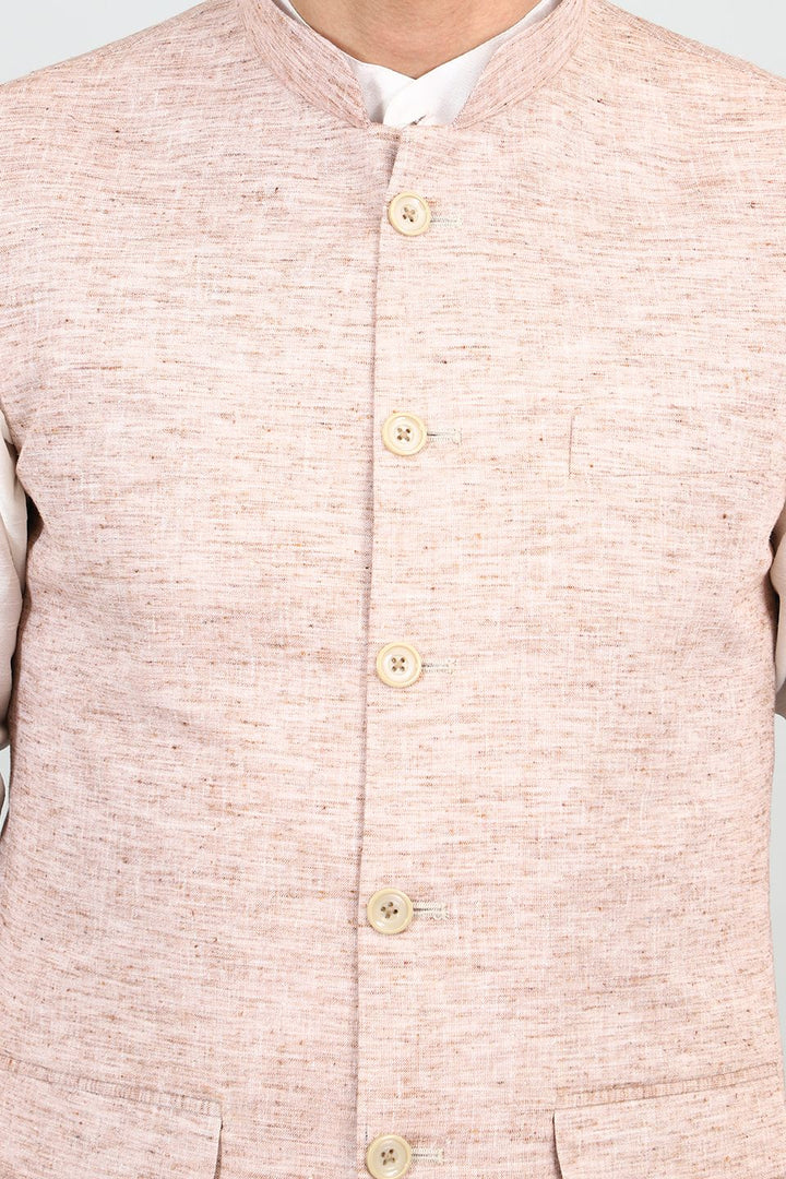 Linen Cotton Orange 1 Modi Nehru Jacket