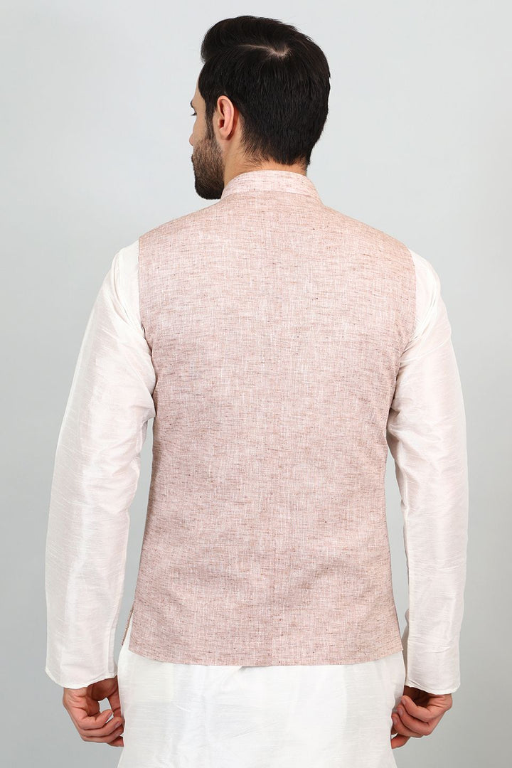 Linen Cotton Orange 1 Modi Nehru Jacket