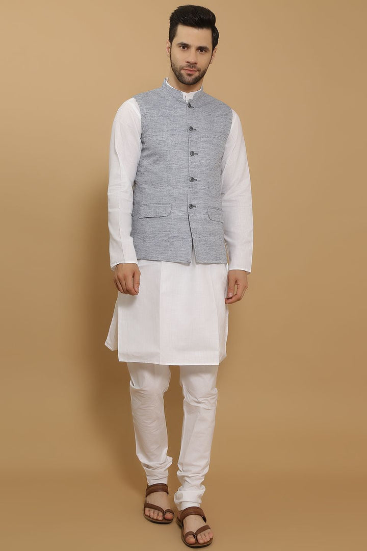 Linen Cotton Grey 1 Modi Nehru Jacket