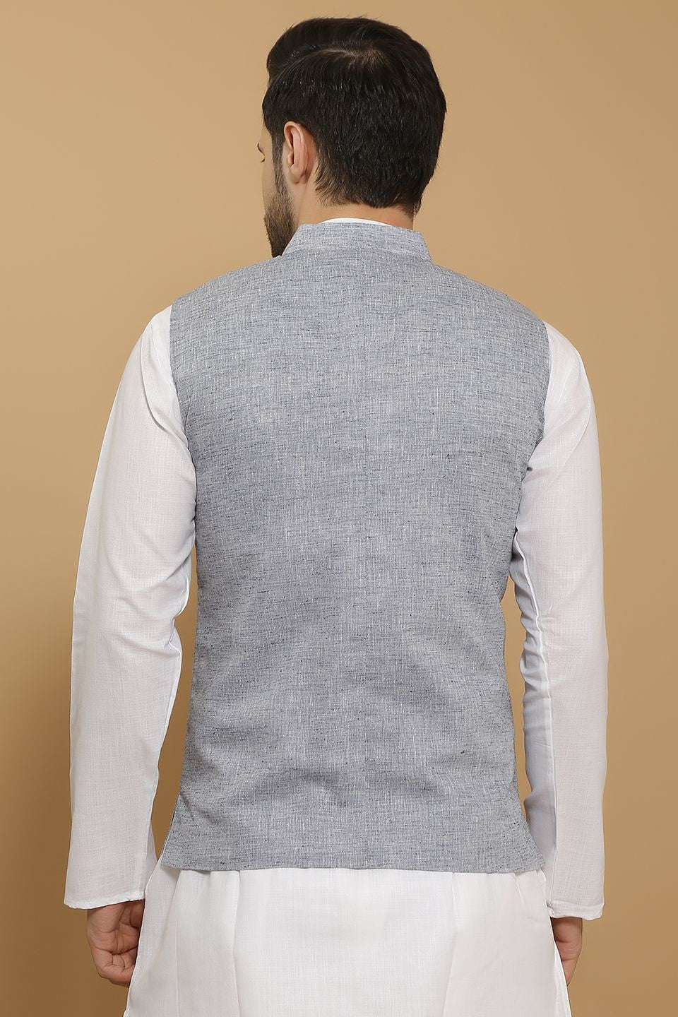 Linen Cotton Grey 1 Modi Nehru Jacket