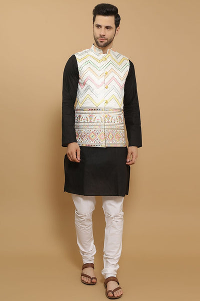 Cotton Silk Cream Modi Nehru Jacket