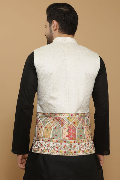 Cotton Silk Cream 1 Modi Nehru Jacket