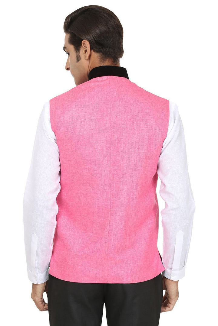 Rayon Pink Nehru Jacket