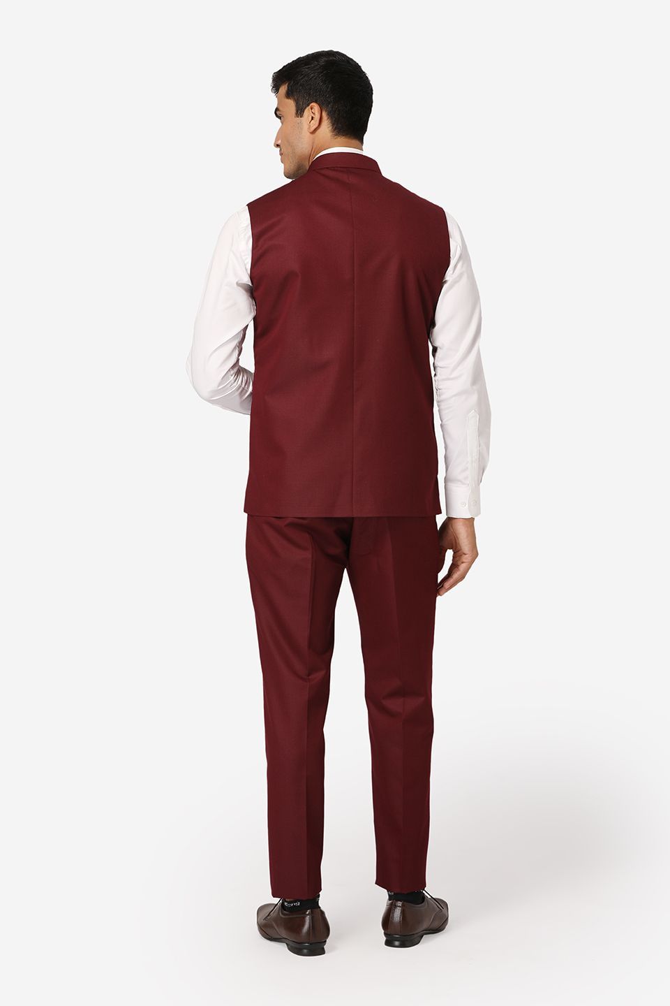 WINTAGE Men's Poly Cotton Casual and Evening Vest & Pant Set : Purple
