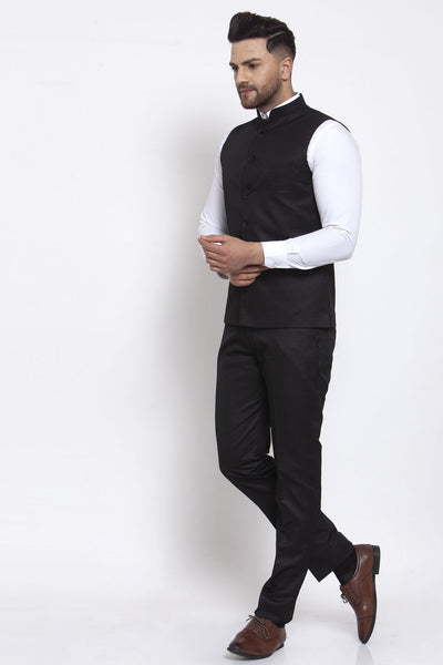 Wintage Men's Poly Blend and Evening Vest & Pant Set: Brown