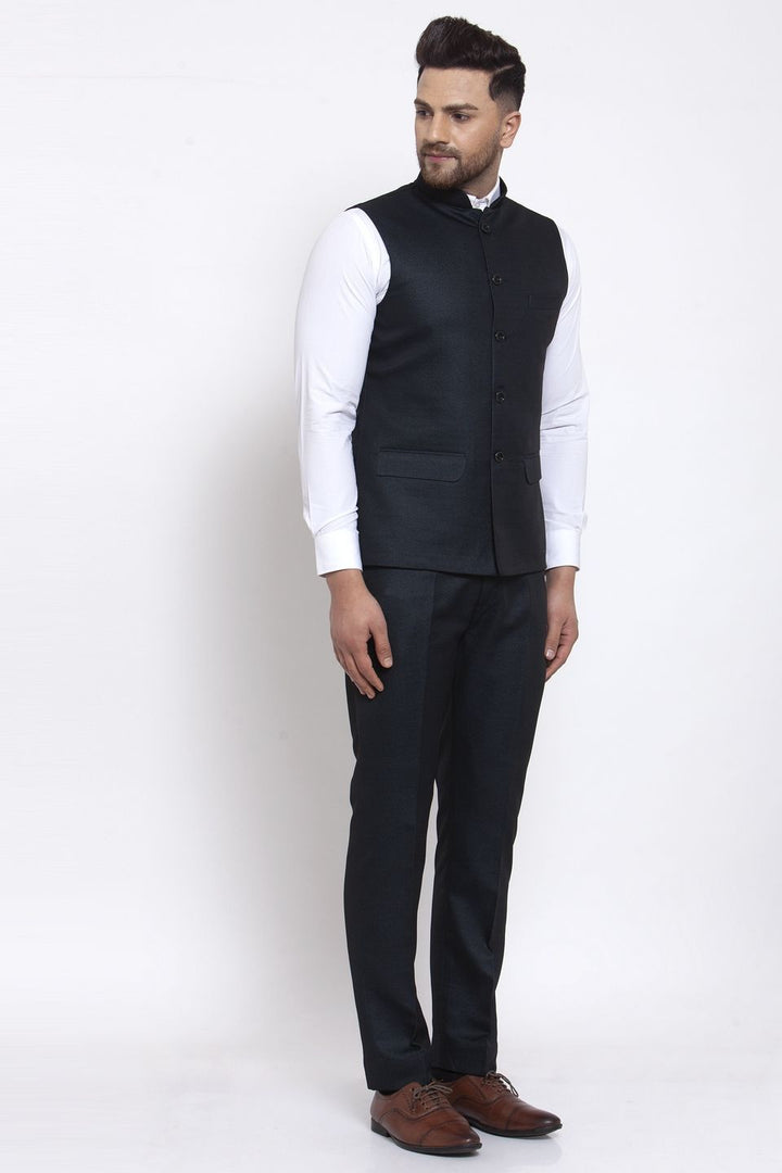 Wintage Men's Poly Blend and Evening Vest & Pant Set: Brown