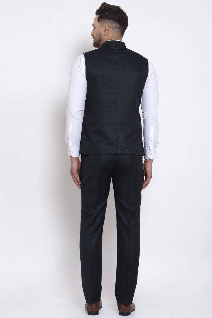 Wintage Men's Poly Blend and Evening Vest & Pant Set: Brown