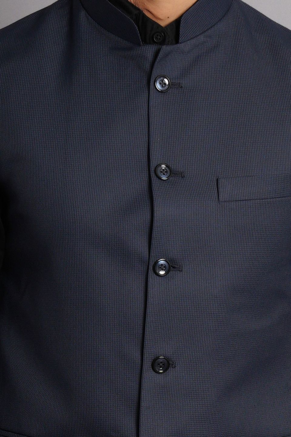 Poly Viscose Black Solid Vest and Trouser Set