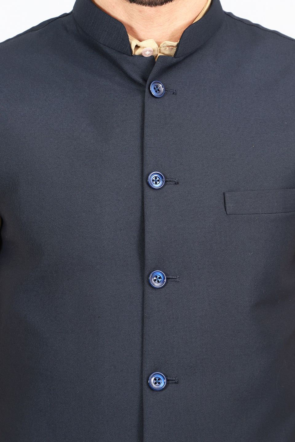 Polyester Cotton Blue 1 Vest and Trouser Set